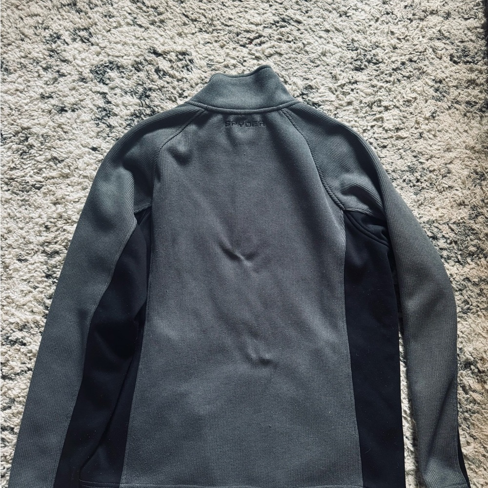 Spyder Black & Gray Midweight Quarter-Zip Pullover men’s medium - Picture 2 of 4